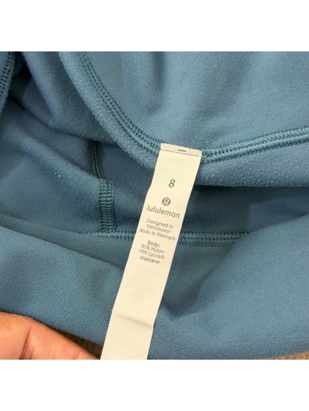 Lululemon Teal Blue High-Waisted Full-Length Leggings Size 8 Elastic Waistband - Picture 14 of 14